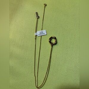 Hey Harper Gold Long Float Necklace waterproof jewelry New NWT